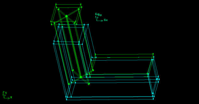 Dessin filaire de la maquette réalisé sous Gambit pour l'application des conditions aux limites