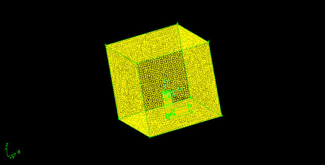 Badgir et son domaine de calcul maillés en trois dimensions